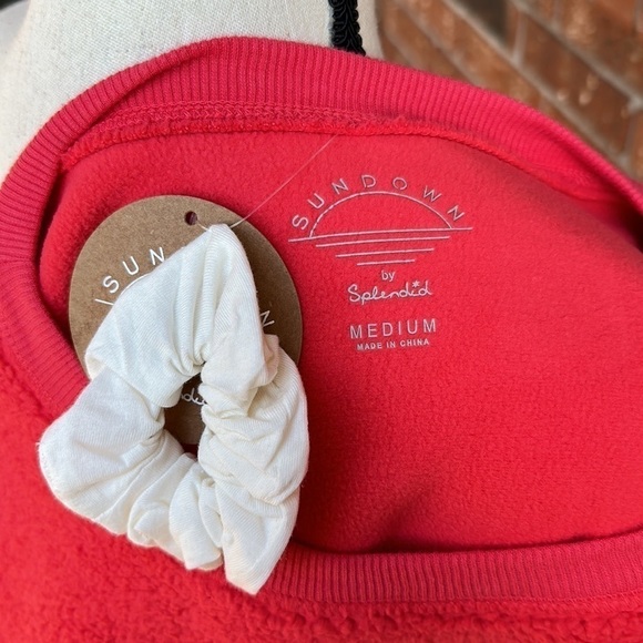 Splendid Women's Sundown Ashley Pullover Cropped Sweatshirt in Candy Apple M - Picture 6 of 7